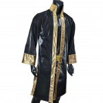 New Boxing Wrestling Fight Entrance Robe Black & Gold Shiny Satin Kickboxing MMA Ring Outfit New Boxing Wrestling Fight Entrance Robe Black & Gold Shiny Satin Kickboxing MMA Ring Outfit