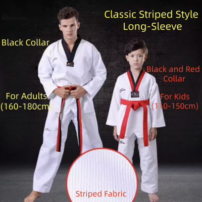 Classic Striped Style Long-Sleeve Taekwondo Uniform 