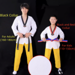 Korean Fabric Long Sleeve Taekwondo Uniform Yellow Pants Korean Fabric Long Sleeve Taekwondo Uniform Yellow Pants