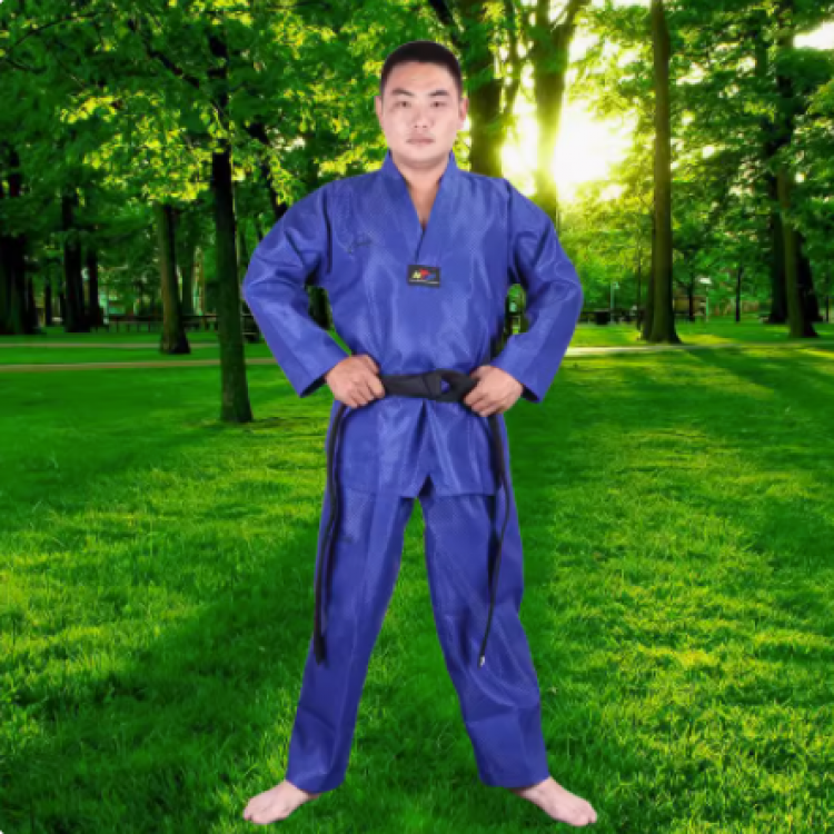 Blue Taekwondo Uniform with Large Checks Blue Taekwondo Uniform with Large Checks