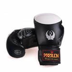 10oz WULONG Black and White Block Boxing Gloves