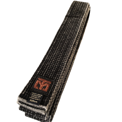 MOOTO Taekwondo Black Belts: Embroidered, Washed & Distressed Coach Belts - Premium Embroidered Style