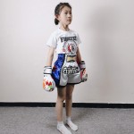 Blue&White Shorts+Quick-dry White T-shirt Printed with Tiger