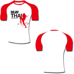 Quick-drying Red Raglan-sleeve T-shirt with New Print Design Quick-drying Red Raglan-sleeve T-shirt with New Print Design