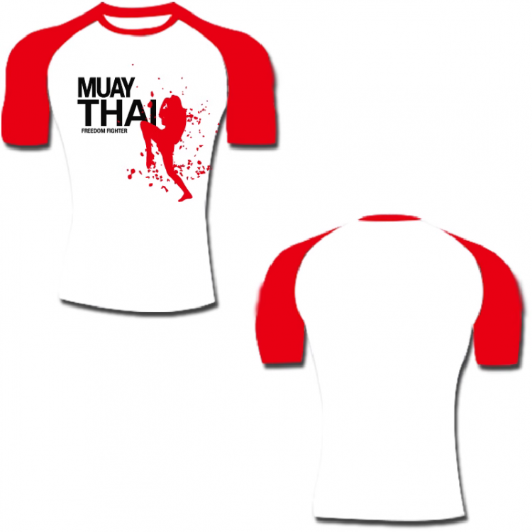 Quick-drying Red Raglan-sleeve T-shirt with New Print Design Quick-drying Red Raglan-sleeve T-shirt with New Print Design