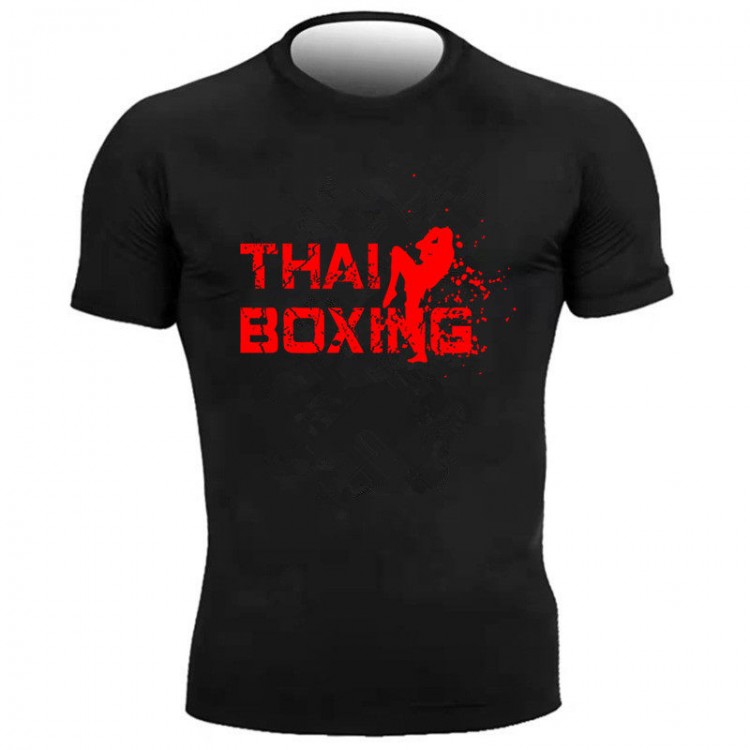 Quick-dry Fabric with Red Letters Black T-shirt Quick-dry Fabric with Red Letters Black T-shirt