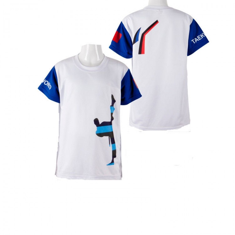 Quick-drying T-shirt with a kicking figure print Quick-drying T-shirt with a kicking figure print