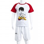 Cotton T-shirt with red sleeves colorful figure print Sets