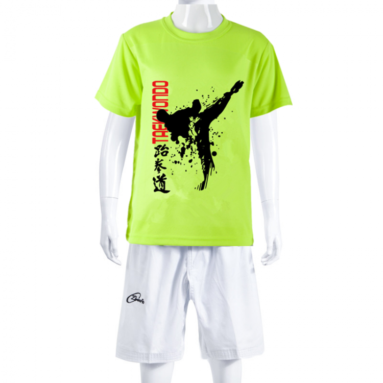 Quick-dry green T-shirt+Cotton shorts