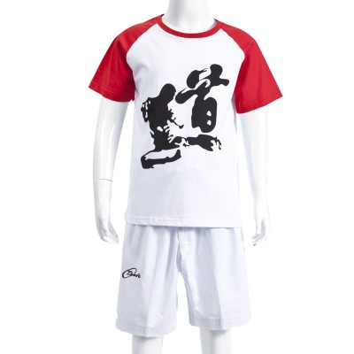 Cotton T-shirt with red sleeves Sets