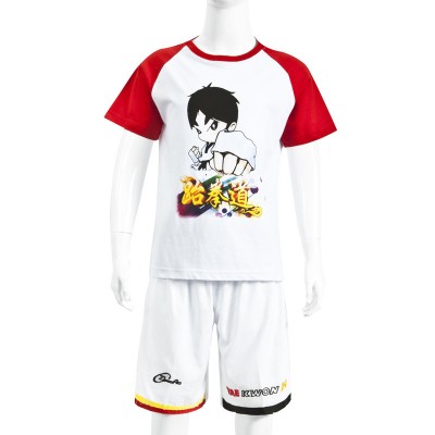 Cotton T-shirt with red sleeves Sets