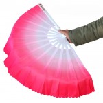 CaoJi Colorful Cloud Fans (Left & Right Hands) - Pink| Rib 33cm, Tassel 10cm