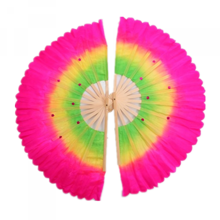 Kids' Green-Yellow-Pink Left & Right Hand Dance Fan Kids' Green-Yellow-Pink Left & Right Hand Dance Fan