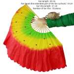 Three-color gradient fan (green-yellow-red, left and right hands)