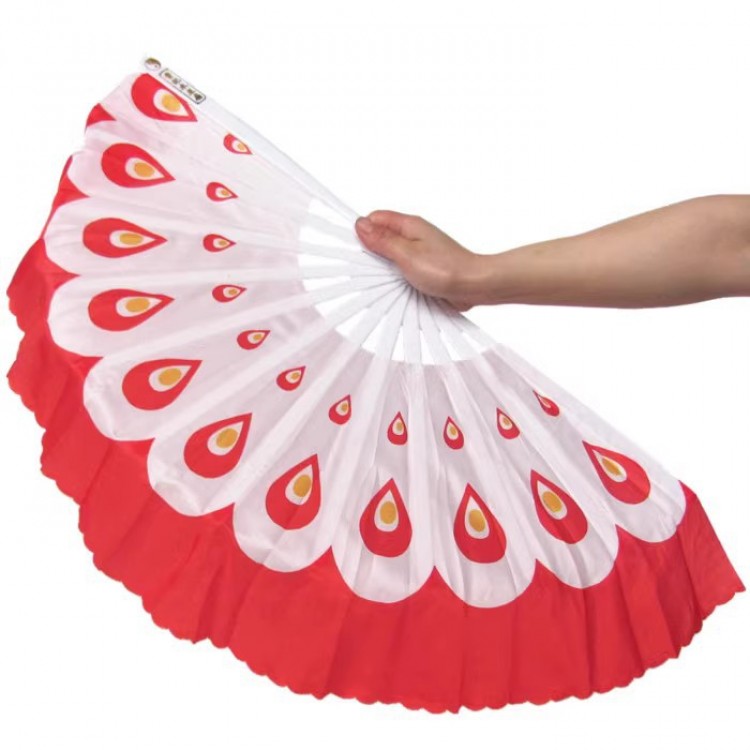 CaoJi Peacock Fans (Left & Right Hands) -Red