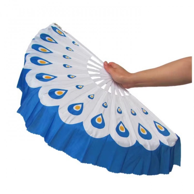 CaoJi Peacock Fans (Left & Right Hands) -Blue CaoJi Peacock Fans (Left & Right Hands) -Blue