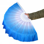 CaoJi Colorful Cloud Fans (Left & Right Hands) - Blu| Rib 33cm, Tassel 10cm