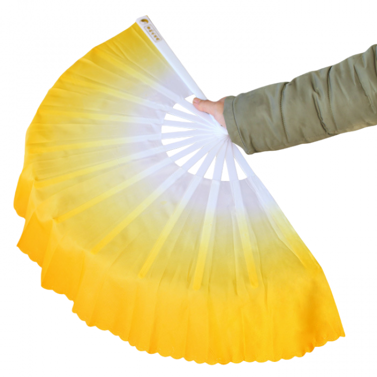 CaoJi Colorful Cloud Fans (Left & Right Hands) - Yellow| Rib 33cm, Tassel 10cm