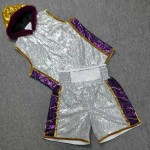 Iridescent Holographic Boxing Corner Robe & Trunks Set - Shiny Mosaic Fight Uniform Iridescent Holographic Boxing Corner Robe & Trunks Set - Shiny Mosaic Fight Uniform