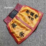  Muay Thai Shorts | Gold & Red Traditional Boxing Fight Trunks (Authentic Style)