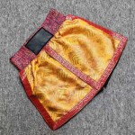  Muay Thai Shorts | Gold & Red Traditional Boxing Fight Trunks (Authentic Style)