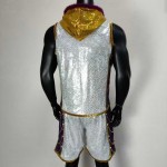 Iridescent Holographic Boxing Corner Robe & Trunks Set - Shiny Mosaic Fight Uniform Iridescent Holographic Boxing Corner Robe & Trunks Set - Shiny Mosaic Fight Uniform