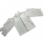 Customizable White Sequin Boxing Fight Robe & Trunks Set - Fringe Accent Shiny Entrance Uniform Customizable White Sequin Boxing Fight Robe & Trunks Set - Fringe Accent Shiny Entrance Uniform