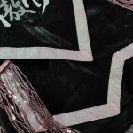 Black & Pink Fringe Boxing Trunks - Geometric Pattern Fight Shorts for MMA/Boxing