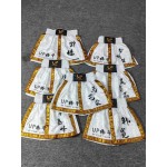White & Gold Trim Boxing Trunks - Satin Fight Shorts for MMA Boxing White & Gold Trim Boxing Trunks - Satin Fight Shorts for MMA Boxing