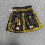 Black & Gold Trim Boxing Trunks - Satin Fight Shorts for MMA/Boxing