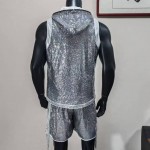 Men's Silver Sequin Vest & Shorts Set Men's Silver Sequin Vest & Shorts Set