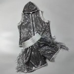 Men's Silver Sequin Vest & Shorts Set Men's Silver Sequin Vest & Shorts Set
