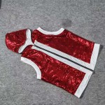 Men's Red Sequin Hooded Vest & Shorts Set Men's Red Sequin Hooded Vest & Shorts Set