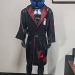 Black & Red Martial Arts Robe - Boxing/Taekwondo Fight Entrance Gown with Embroidered Details Black & Red Martial Arts Robe - Boxing/Taekwondo Fight Entrance Gown with Embroidered Details