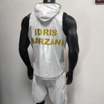 White Shiny Boxing Walkout Set Fight Trunks & Vest White Shiny Boxing Walkout Set Fight Trunks & Vest