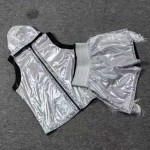 White Shiny Boxing Walkout Set Fight Trunks & Vest White Shiny Boxing Walkout Set Fight Trunks & Vest