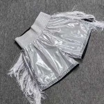 White Shiny Boxing Walkout Set Fight Trunks & Vest White Shiny Boxing Walkout Set Fight Trunks & Vest