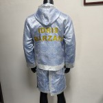 Light Blue Brocade Boxing Walkout Robe Set Light Blue Brocade Boxing Walkout Robe Set
