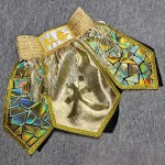 Gold Iridescent Boxing Shorts Fringe Fight Trunks Gold Iridescent Boxing Shorts Fringe Fight Trunks