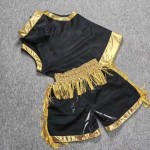 Black & Gold Fringe Costume Set, Jacket&Shorts
