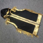 Black & Gold Fringe Hooded Vest Black & Gold Fringe Hooded Vest