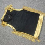 Black & Gold Fringe Hooded Vest Black & Gold Fringe Hooded Vest