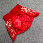 New Style Fleece Kickboxing Pants - Red Brocade with Golden Dragon & Phoenix Pattern New Style Fleece Kickboxing Pants - Red Brocade with Golden Dragon & Phoenix Pattern