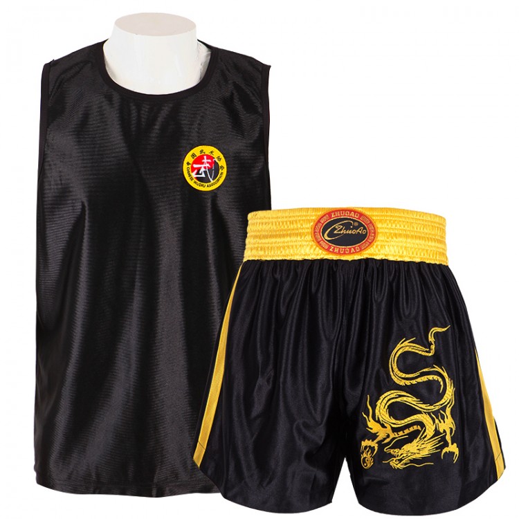 Sanda Uniform with Embroidered Dragon (Black) Sanda Uniform with Embroidered Dragon (Black)