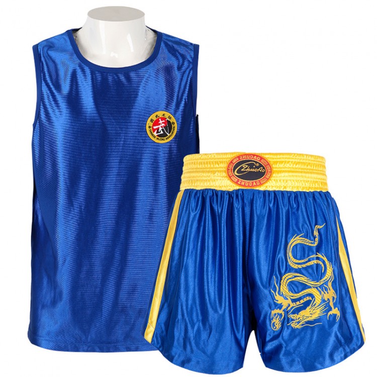 Sanda Uniform with Embroidered Dragon (Blue) Sanda Uniform with Embroidered Dragon (Blue)