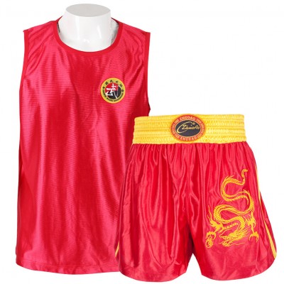 Sanda Uniform with Embroidered Dragon (Red)